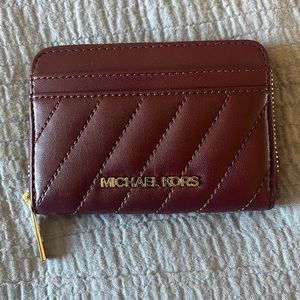 MK leather wallet burgundy color